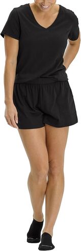 طقم ملابس نوم بأكمام قصيرة وبيجامة قصيرة مكونة من قطعتين in Kuwait