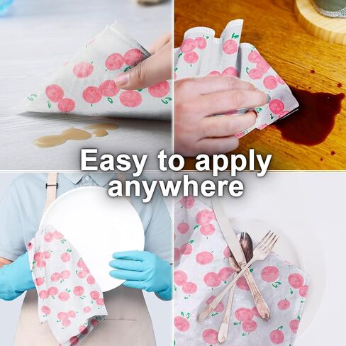 Reusable Paper Towels -Value 25 Pack Washable Cotton Soft Absorbent Cloth Placemats for Kitchen Dining Table with Wash Bag Sustainable Eco Friendly in Saudi Arabia