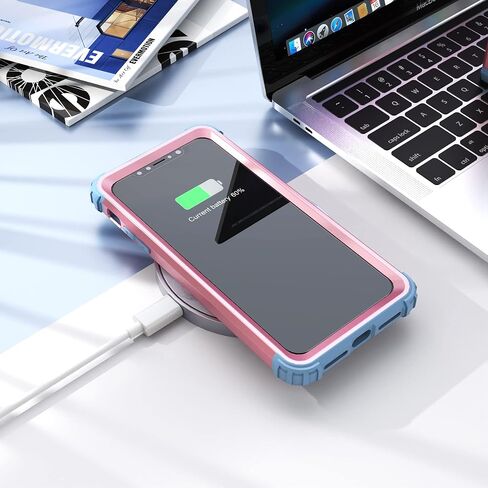 IDweel for iPhone 11 Case with Screen Protector(Tempered Glass), Hybrid 3 in 1 Shockproof Slim Fit Heavy Duty Protection Hard PC Cover Soft Silicone Bumper Full Body Case,Rose Gold in Saudi Arabia