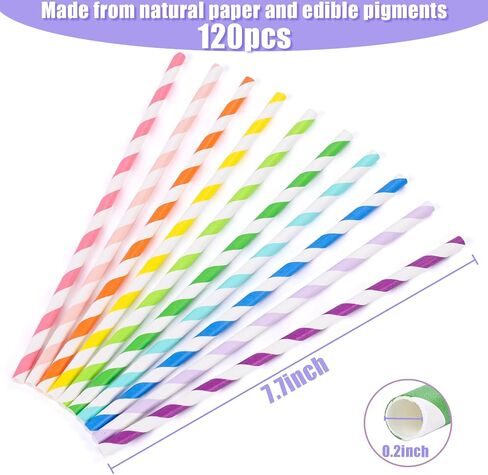 HAKACC Disposable Paper Straws for Drinking, 10 Different Pattern Party Straws for Birthday Wedding and Holiday DIY Decorations in Saudi Arabia