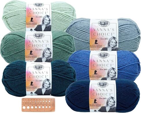 Lion Brand Yarn - Vanna's Choice - 6 Pack Assortment with Needle Gauge (Autumn) in Saudi Arabia