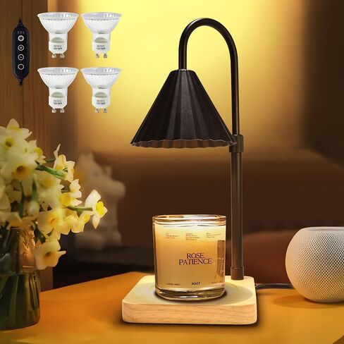 Candle Warmer Lamp with Timer Dimmable Bedroom Decorative Candle Lamp for Different Shapes and Sizes of Candles, with 4 Bulbs, Mother's Day gifts in Saudi Arabia