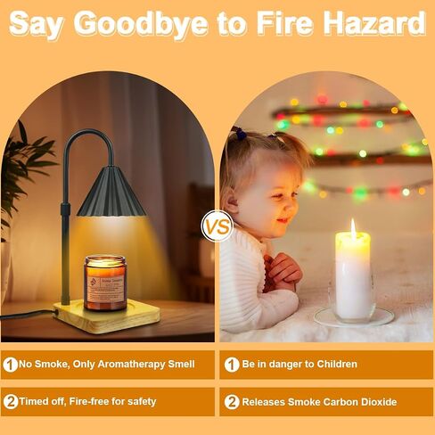 Candle Warmer Lamp with Timer Dimmable Bedroom Decorative Candle Lamp for Different Shapes and Sizes of Candles, with 4 Bulbs, Mother's Day gifts in Saudi Arabia