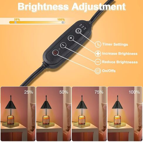 Candle Warmer Lamp with Timer Dimmable Bedroom Decorative Candle Lamp for Different Shapes and Sizes of Candles, with 4 Bulbs, Mother's Day gifts in Saudi Arabia