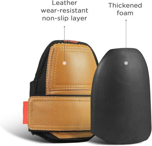 2 Pairs Leather Knee Pads, One Strap Non-slip Knee Pads, Machine Washable, Durable, Gifts for Men,Large Size in Saudi Arabia