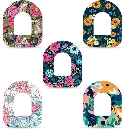 25pcs Adhesive Patches for Omnipod 5, Waterproof & Sweatproof Insulin Sensor Cover Adhesive Tape Glucose Monitor Protective Sticker Compatible with Omnipod 5 Overpatches (Floral Styles) in Saudi Arabia