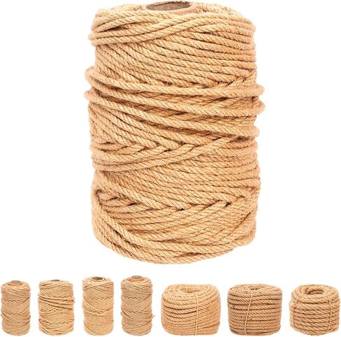 Swpeet 4mm x 328 Feet Jute Twine Braided Natural Jute Rope, Long Twine String Wrapping Packing Gardening Crochet Perfect Arts Crafts Gift Twine Christmas Twine for Craft Projects, Wrapping, Packing in Saudi Arabia