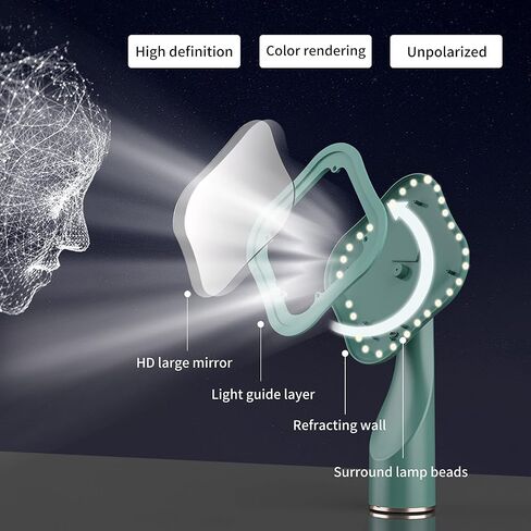 مرآة مكياج LED، مرآة زينة مع ضوء، مرآة محمولة للسفر وقابلة لإعادة الشحن عبر USB، تعتيم شاشة اللمس (رمادي) in Saudi Arabia