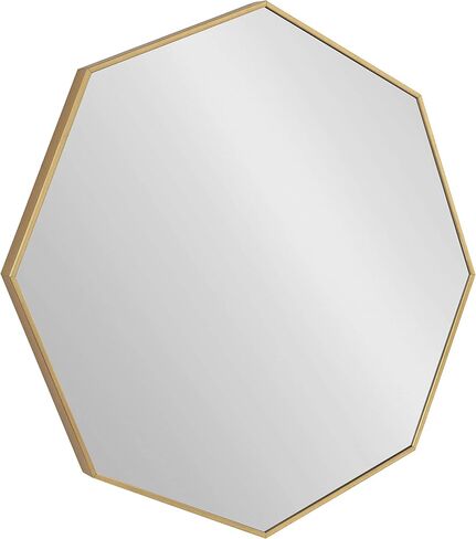 Kate and Laurel Rhodes Mid-Century Octagon Mirror, 30.75 x 30.75, Gold, Sophisticated Modern Mirror for Wall in Saudi Arabia