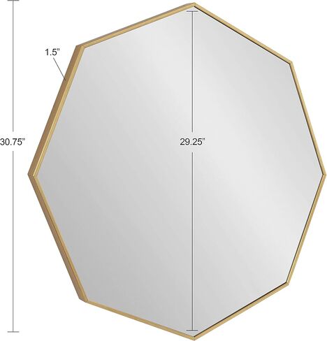 Kate and Laurel Rhodes Mid-Century Octagon Mirror, 30.75 x 30.75, Gold, Sophisticated Modern Mirror for Wall in Saudi Arabia