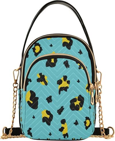 senya Pink Black Leopard Crossbody Handbags for Women Casual Leather Shoulder Phone Purse in Saudi Arabia