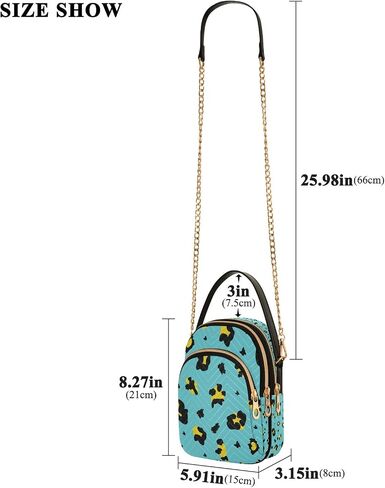 senya Pink Black Leopard Crossbody Handbags for Women Casual Leather Shoulder Phone Purse in Saudi Arabia