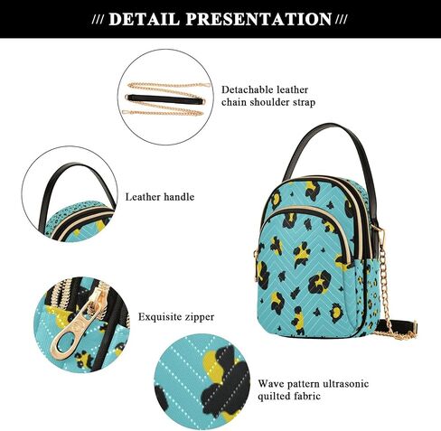 senya Pink Black Leopard Crossbody Handbags for Women Casual Leather Shoulder Phone Purse in Saudi Arabia