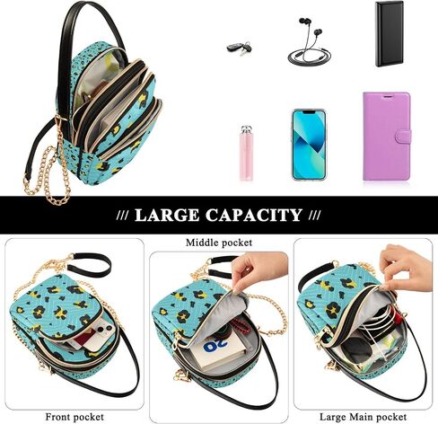 senya Pink Black Leopard Crossbody Handbags for Women Casual Leather Shoulder Phone Purse in Saudi Arabia