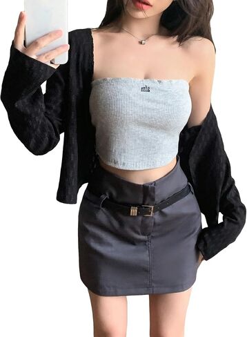 SHENHE Women's Open Front Lightweight Long Sleeve Crop Top Sweater Cardigan Outerwear in Saudi Arabia