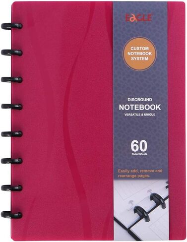 دفتر ملاحظات Eagle Discbound، دفتر ملاحظات قابل للتخصيص، حجم صغير، غطاء بولي، 60 ورقة صفحات مسطرة/مسطرة (أزرق) in Saudi Arabia