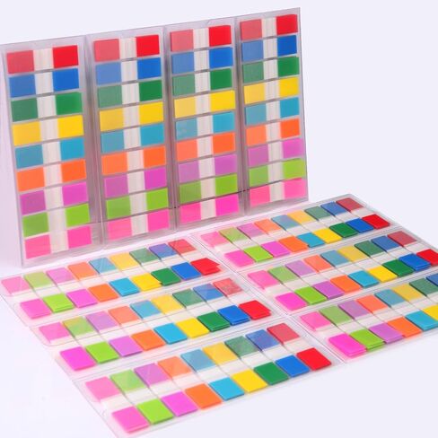 Sticky Tabs,moinkerin 900 Pieces Transparent Sticky Notes Book Tabs PET Multicolor for Bookmarks,Studying,Office,School Planner Memo in Saudi Arabia