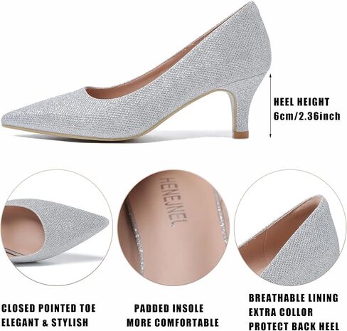 Womens Pumps Low Heel Dress Shoes Closed Pointed Toe Kitten Heels for Wedding Office Evening Party (Not Suitable for Wide Feet) in Saudi Arabia