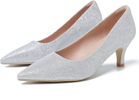 Womens Pumps Low Heel Dress Shoes Closed Pointed Toe Kitten Heels for Wedding Office Evening Party (Not Suitable for Wide Feet) in Saudi Arabia