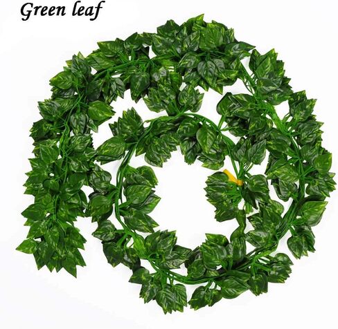 6.7 قدم 2 جدائل من أوراق اللبلاب الاصطناعي، الكروم المزيفة، أوراق خضراء معلقة نباتات وهمية، الكروم لغرفة الزفاف وحفلات الحديقة والجدران الخارجية والمنزل والمطبخ ديكور المكتب in Kuwait