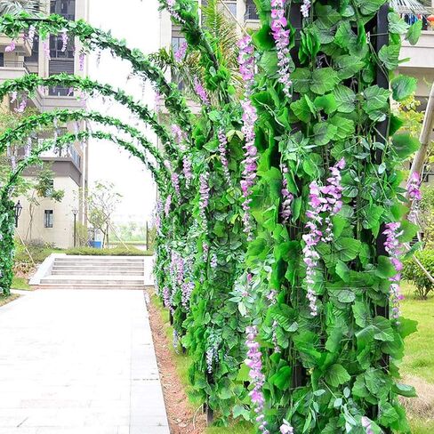 6.7 قدم 2 جدائل من أوراق اللبلاب الاصطناعي، الكروم المزيفة، أوراق خضراء معلقة نباتات وهمية، الكروم لغرفة الزفاف وحفلات الحديقة والجدران الخارجية والمنزل والمطبخ ديكور المكتب in Kuwait