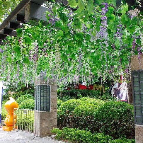 6.7 قدم 2 جدائل من أوراق اللبلاب الاصطناعي، الكروم المزيفة، أوراق خضراء معلقة نباتات وهمية، الكروم لغرفة الزفاف وحفلات الحديقة والجدران الخارجية والمنزل والمطبخ ديكور المكتب in Kuwait