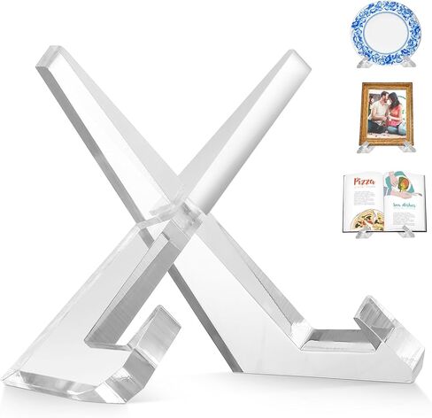حامل كتب الطبخ حامل طبق أكريليك لعرض إطار الصورة حامل عرض شفاف 4.5 بوصة لإطار الصور والكتب واللوحات والأعمال الفنية والسجلات in Kuwait