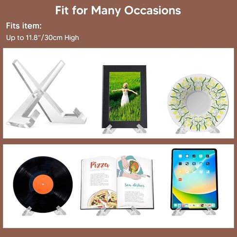 حامل كتب الطبخ حامل طبق أكريليك لعرض إطار الصورة حامل عرض شفاف 4.5 بوصة لإطار الصور والكتب واللوحات والأعمال الفنية والسجلات in Kuwait