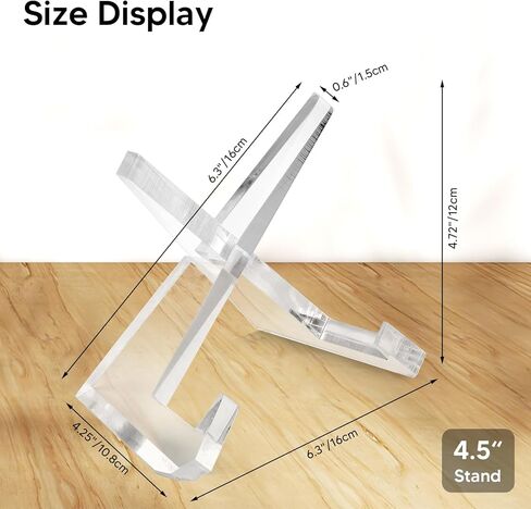 حامل كتب الطبخ حامل طبق أكريليك لعرض إطار الصورة حامل عرض شفاف 4.5 بوصة لإطار الصور والكتب واللوحات والأعمال الفنية والسجلات in Kuwait