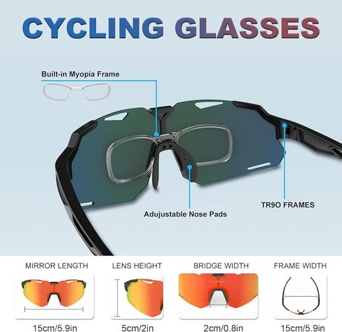 Polarized Sports Sunglasses UV400 Lightweight TR90 Frame Running Baseball Glasses for Men Women Driving Fishing Cycling in Kuwait