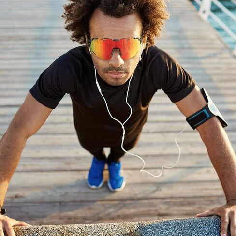 Polarized Sports Sunglasses UV400 Lightweight TR90 Frame Running Baseball Glasses for Men Women Driving Fishing Cycling in Kuwait