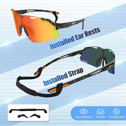 Polarized Sports Sunglasses UV400 Lightweight TR90 Frame Running Baseball Glasses for Men Women Driving Fishing Cycling in Kuwait