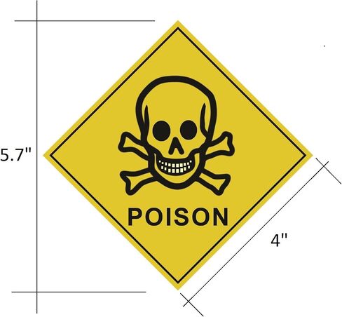 Biohazard ISO Safety Label Sign Stickers (PACK OF 5 STICKERS), 4"x4", Decals for Windows, Car, Boxes, Containers, technological Equipments, Indoor and Outdoor Use (BIOHAZARD) in Saudi Arabia