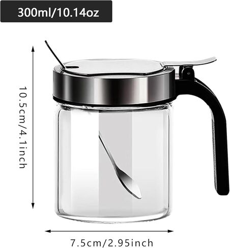 Kitchen Clear Glass Spice Jars Seasonning Box Set of 2 with Spoons, Seasoning Containers Bottles with Stainless Steel Cap,10oz for Home and Kitchen (2) in Kuwait