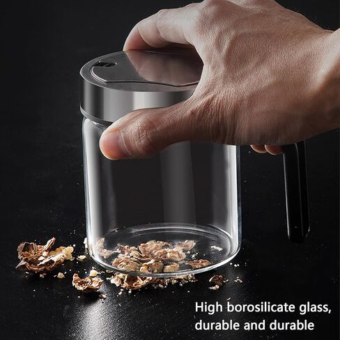 Kitchen Clear Glass Spice Jars Seasonning Box Set of 2 with Spoons, Seasoning Containers Bottles with Stainless Steel Cap,10oz for Home and Kitchen (2) in Kuwait