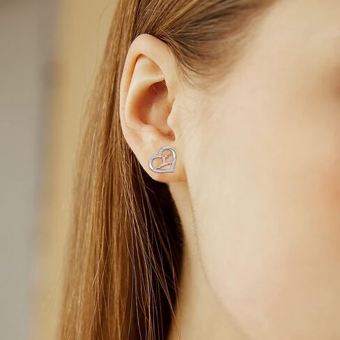 Sterling Silver Ballerina Earrings Necklace for Women Ballet Dancer Heart Stud Earrings Ballerina Christmas Jewelry Gift for Daughter Granddaughter in Saudi Arabia