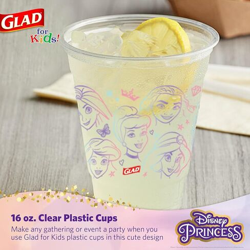 Glad for Kids Disney Princess “Magic is in All of Us" 9oz Paper Cups | Disney Princess Paper Cups, Kids Snack Cups | Kid-Friendly Paper Cups for Everyday Use, 9oz Paper Cups 24 Ct in Kuwait