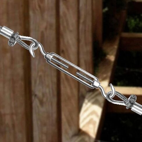 Hook and Eye Turnbuckles Wire Rope Tensioner for Sun Shade Tent Installation(M6X6PCS) in Saudi Arabia