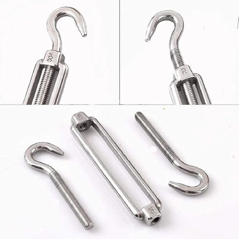 Hook and Eye Turnbuckles Wire Rope Tensioner for Sun Shade Tent Installation(M6X6PCS) in Saudi Arabia
