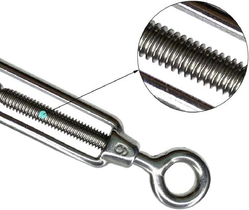Hook and Eye Turnbuckles Wire Rope Tensioner for Sun Shade Tent Installation(M6X6PCS) in Saudi Arabia