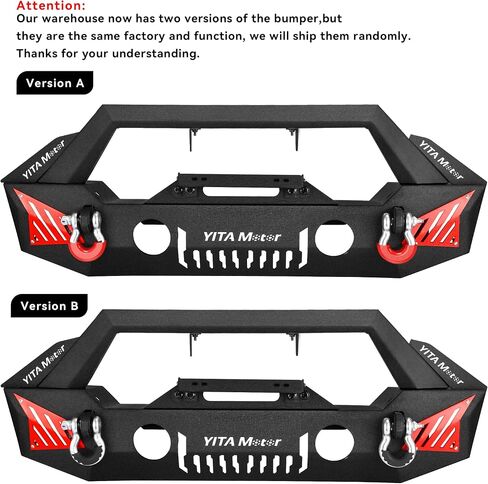 YITAMOTOR Rear Bumper Compatible with 07-18 Jeep Wrangler JK & Unlimited Rock Crawler Off Road Bumper w/ 2" Hitch Receiver & D-Ring, Textured Black in Saudi Arabia