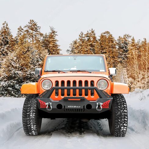 YITAMOTOR Rear Bumper Compatible with 07-18 Jeep Wrangler JK & Unlimited Rock Crawler Off Road Bumper w/ 2" Hitch Receiver & D-Ring, Textured Black in Saudi Arabia