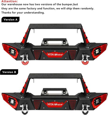 المصد الخلفي YITAMOTOR متوافق مع 07-18 Jeep Wrangler JK & Unlimited Rock Crawler Off Road Bumper مع جهاز استقبال وصلة 2 بوصة وحلقة على شكل حرف D، أسود مزخرف in Saudi Arabia