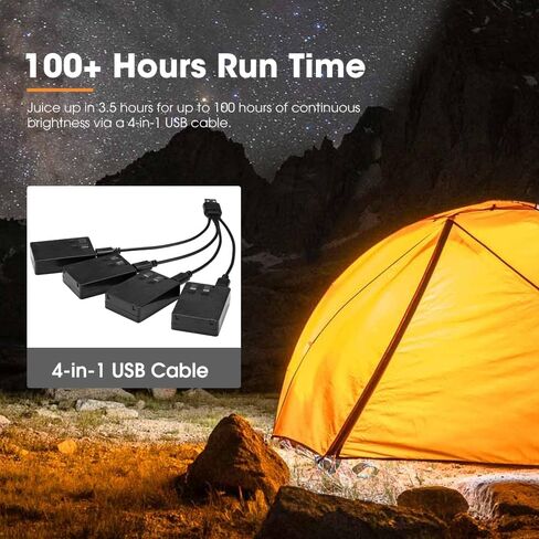 2PCS LED Camping Lantern Dual Color - 150LM 1200mAh Portable Rechargeable Hanging Tent Light, 5 Lighting Modes, IP66 Waterproof for Hiking Backpacking Fishing Hurricane Emergency Power Outage in Saudi Arabia