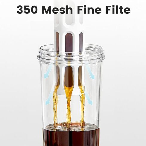 زجاجة مياه لنقع القهوة من CINPIUK سعة 33 أونصة إبريق ماء لنقع الشاي والفواكه مع فلتر Msh إبريق بلاستيكي ذو سعة كبيرة لتجديد القهوة المثلجة والشاي والمشروبات المملوءة بمقبض in Kuwait