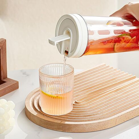 زجاجة مياه لنقع القهوة من CINPIUK سعة 33 أونصة إبريق ماء لنقع الشاي والفواكه مع فلتر Msh إبريق بلاستيكي ذو سعة كبيرة لتجديد القهوة المثلجة والشاي والمشروبات المملوءة بمقبض in Kuwait