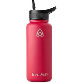 Water Bottle - 22 Oz, Wide Mouth, Premium Stainless Steel Bottle with Straw Lid, Double Walled Vacuum Insulated, Thermo Mug, Metal Flask, Leak Proof, Eco-Friendly