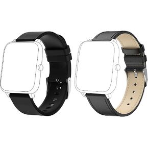 KALINCO 2-Pack Smart Watch Bands 20mm Adjustable Replacement Bands Straps for P22 P96 P32 P36 Smartwatch