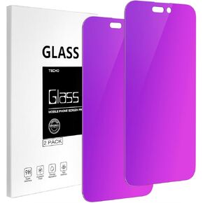Privacy Screen Protector Compatible with iPhone 15 Pro Max Tempered Glass Film [Gradient Colorful] [Anti Spy] [Anti Blue Light] [2 PACK] [6.7 inch]
