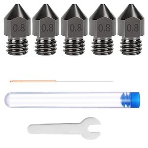 5PCS / 10PCS 0.2~1.0mm 1.75MM M6 MK8 3D Printer Hardened Steel Nozzle for Makerbot Creality Ender 3 V2 CR-10 Anet A8 A8Plus (1.0mm, 5)